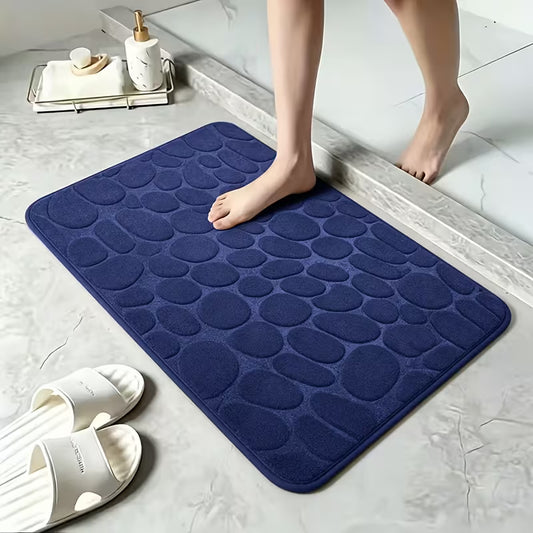 Coral Pebble Bath Mat, Absorbent and Non-Slip Foot Mat, 15.75x23.62inch