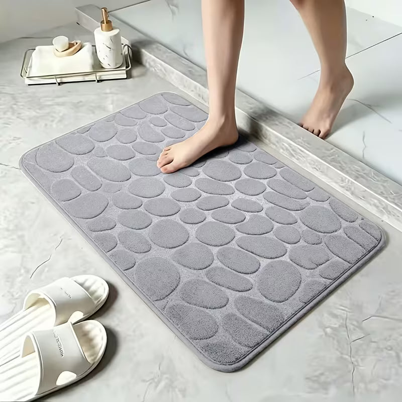 Coral Pebble Bath Mat, Absorbent and Non-Slip Foot Mat, 15.75x23.62inch