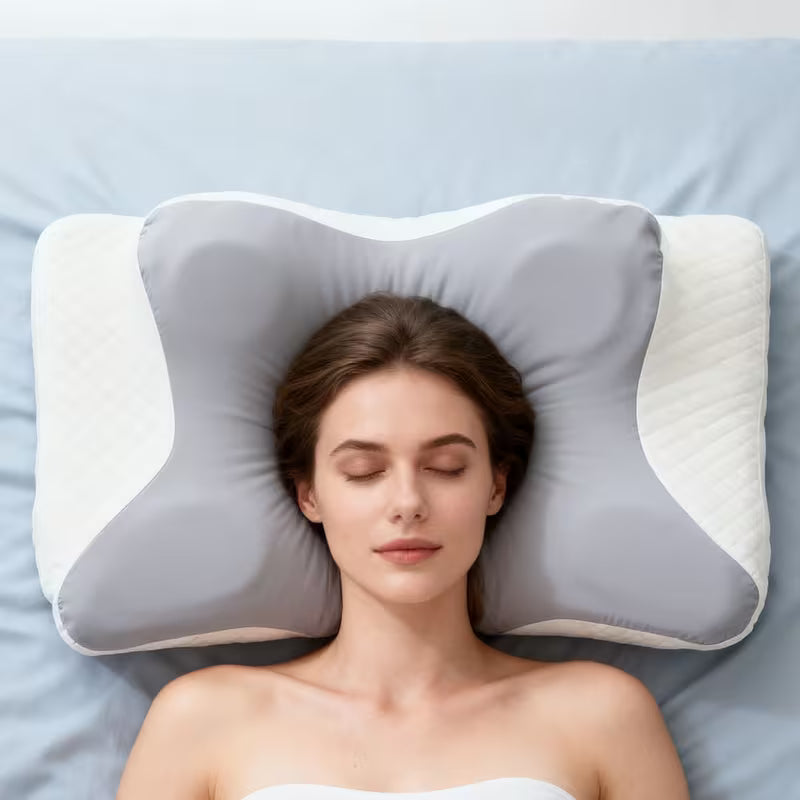 Cooling Butterfly Contour Memory Foam Pillow | Ergonomic Cervical Neck Support for Deep & Pain-Free Sleep