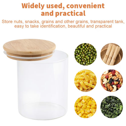 Premium 10-Piece Airtight Glass Storage Jar Set with Bamboo Lids | Kitchen Pantry Organization Containers | Includes Labels & Measuring Spoon