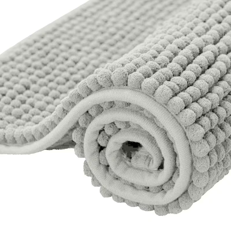 Luxury Soft Chenille Bath Mat | Ultra-Absorbent Non-Slip Bathroom Rug | Machine Washable Shower Floor Mat
