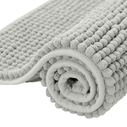Luxury Soft Chenille Bath Mat | Ultra-Absorbent Non-Slip Bathroom Rug | Machine Washable Shower Floor Mat