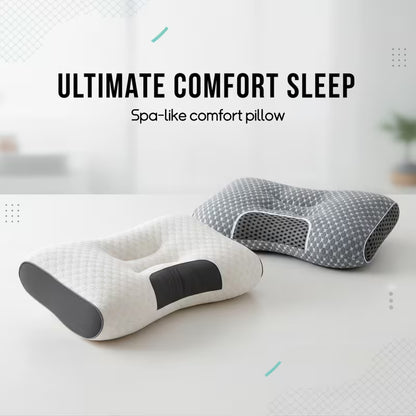 Ergonomic Memory Foam Neck Pillow | Adjustable Cervical Support Pillow with Removable Washable Cover | Breathable Orthopedic Pillow for Side, Back &amp; Stomach Sleepers