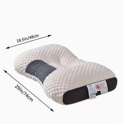 Ergonomic Memory Foam Neck Pillow | Adjustable Cervical Support Pillow with Removable Washable Cover | Breathable Orthopedic Pillow for Side, Back &amp; Stomach Sleepers
