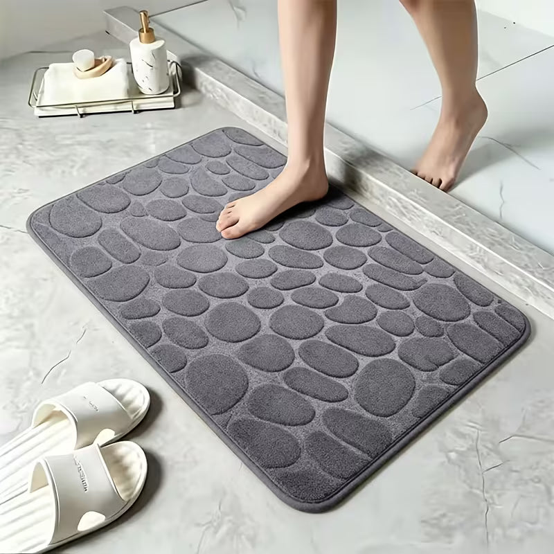 Coral Pebble Bath Mat, Absorbent and Non-Slip Foot Mat, 15.75x23.62inch