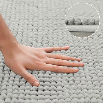 Luxury Soft Chenille Bath Mat | Ultra-Absorbent Non-Slip Bathroom Rug | Machine Washable Shower Floor Mat